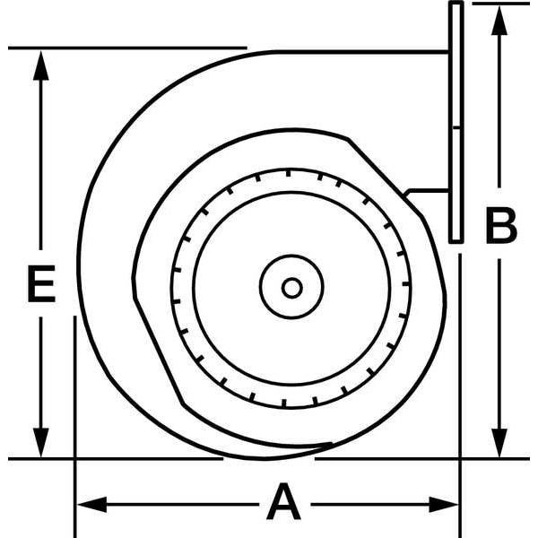 Dayton Round OEM Blower, 3300 RPM, 1 Phase, Direct Drive, Steel 1 Speed - 1TDN2
