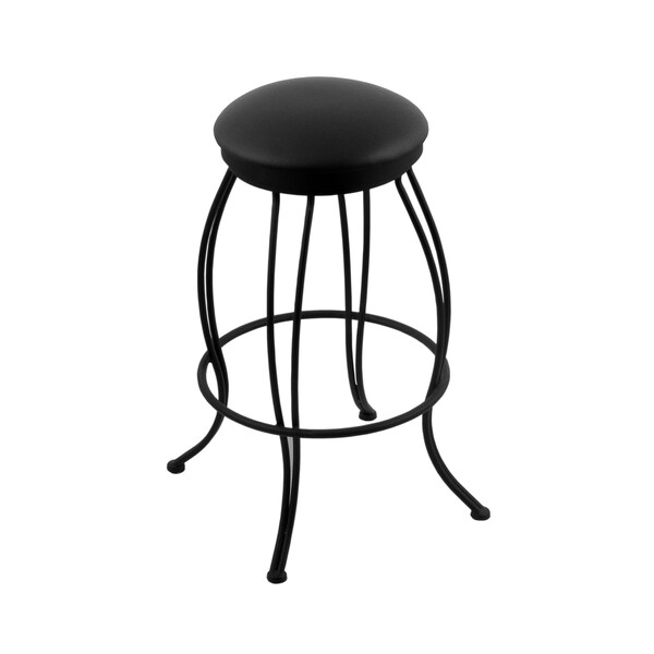 Holland Bar Stool Co 30" Swivel Bar Stool, Black Wrinkle, Black Vinyl Seat - 300030BWBLKVINYL