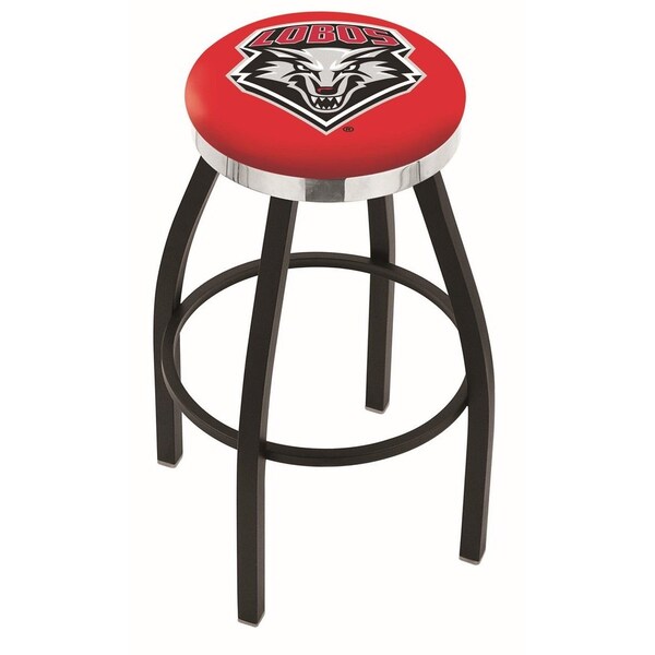 Holland Bar Stool Co 30" Blk Wrinkle New Mexico Swivel Bar Stool, Chrome Ring - L8B2C30NEWMEX