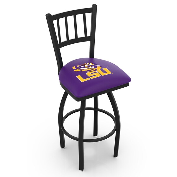 Holland Bar Stool Co 30" Blk Wrinkle Louisiana State Swivel Bar Stool, Jailhouse Back - L01830LASTUN