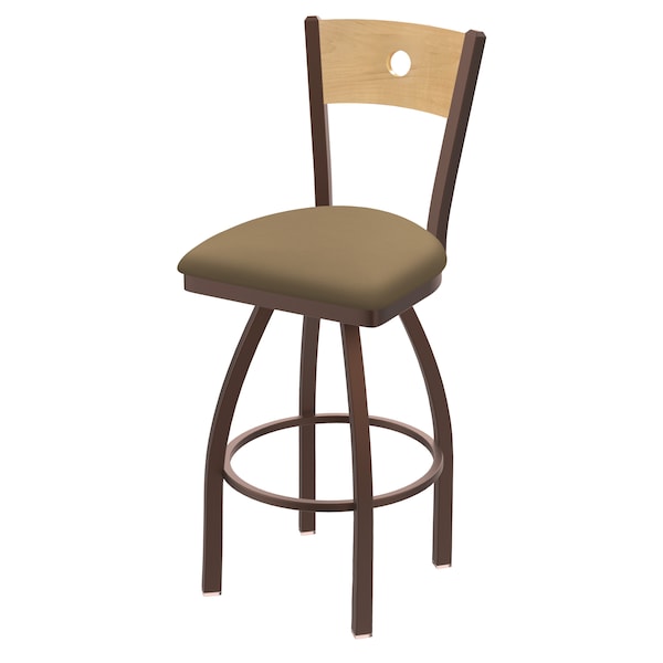 Holland Bar Stool Co 30" Swivel Counter Stool, Black Wrinkle, Nat Back, Canter Sand Seat - 83030BZNATMPLB013