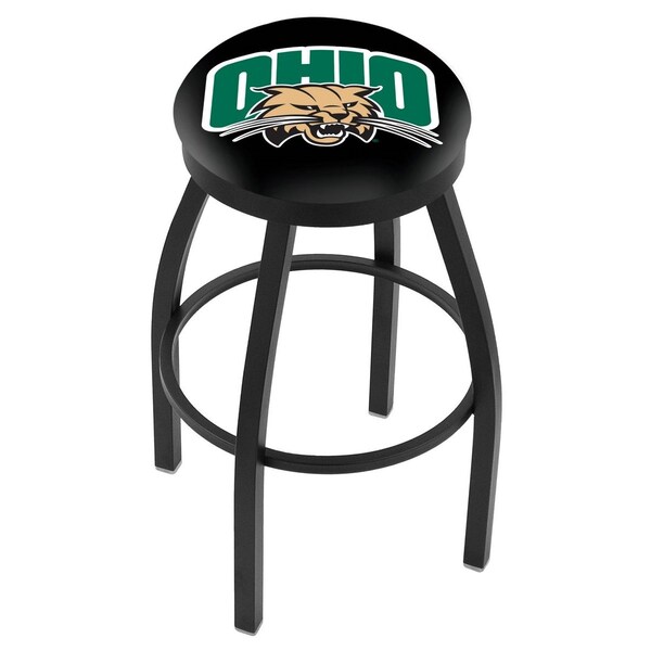 Holland Bar Stool Co 30" Blk Wrinkle Ohio University Swivel Bar Stool, Accent Ring - L8B2B30UNIVOH