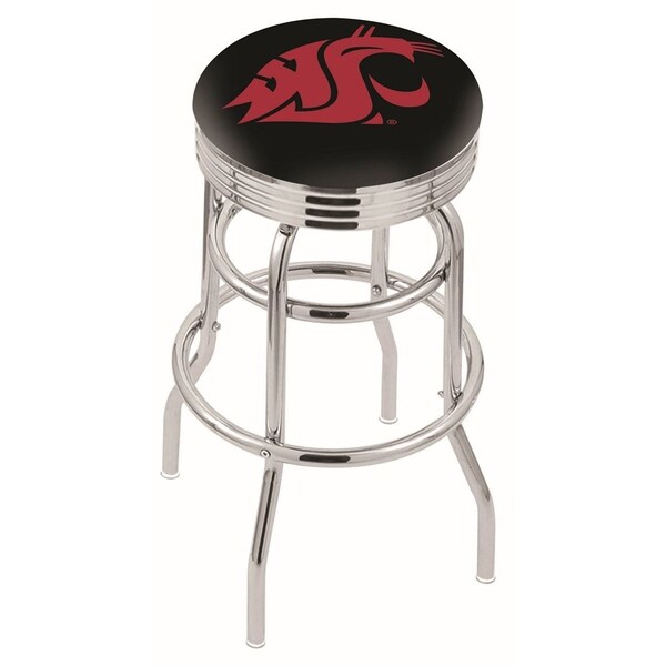 Holland Bar Stool Co 25" Chrome 2-Ring Washington State Swivel Bar Stool, Accent Ring - L7C3C25WASHST