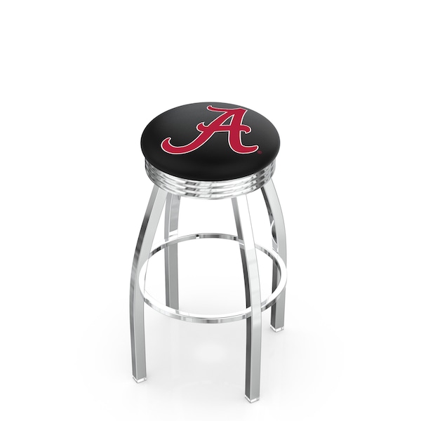 Holland Bar Stool Co 25" Chrome Alabama Swivel Bar Stool, Accent Ring - L8C3C25AL-A