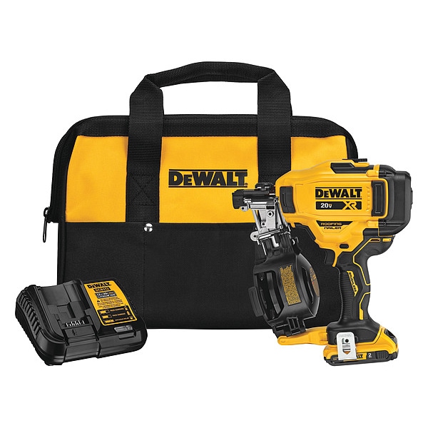 Dewalt 20V MAX* 15 degree Cordless Coil Roofing Nailer Kit - DCN45RND1