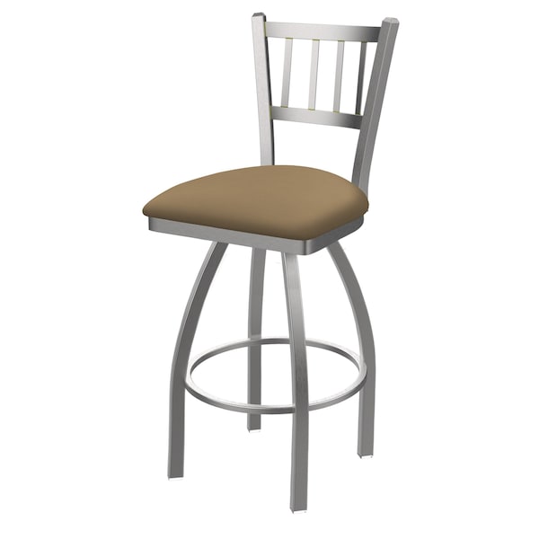 Holland Bar Stool Co OD810 Contessa Stainless Steel 36 Swivel Outdoor Bar Stool with Breeze Champagne Seat - OD81036SSOD005