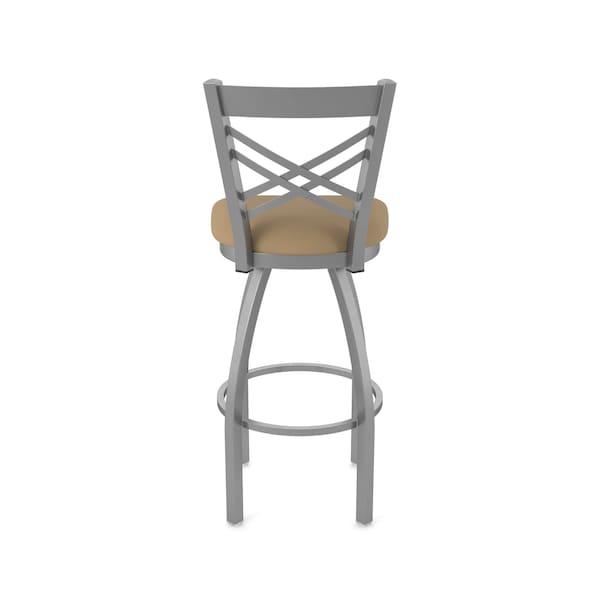Holland Bar Stool Co OD820 Catalina Stainless Steel 30 Swivel Outdoor Bar Stool with Breeze Champagne Seat - OD82030SSOD005