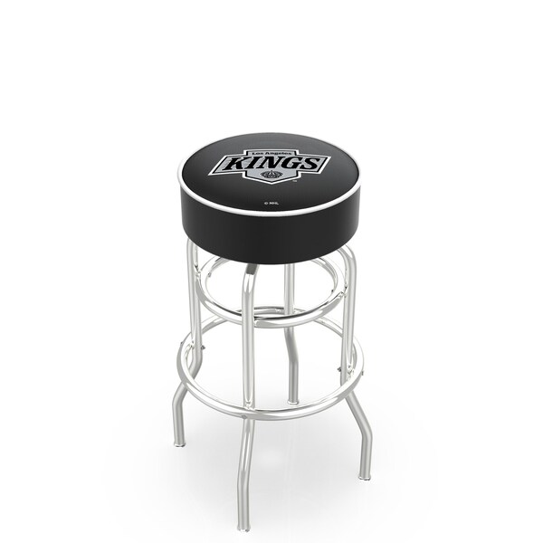 Holland Bar Stool Co 25" Los Angeles Kings Cushion Seat, 2-Ring Chrome Swivel Bar Stool - L7C125LAKING