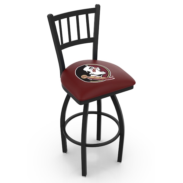 Holland Bar Stool Co 30" Blk Wrinkle Florida State (Head) Swivel Bar Stool, Jailhouse Back - L01830FSU-HD