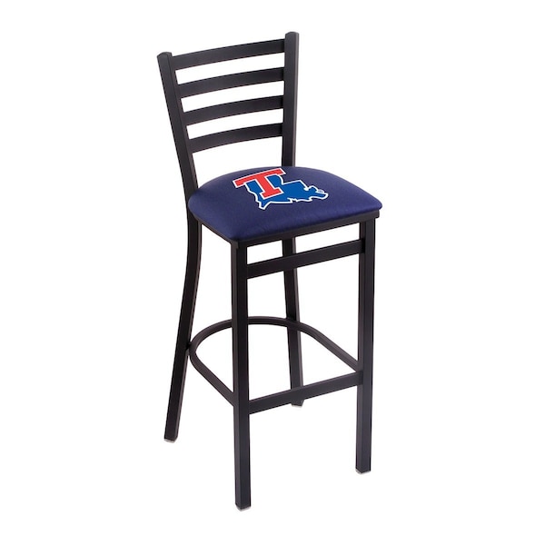 Holland Bar Stool Co 30" Blk Wrinkle Louisiana Tech Stationary Bar Stool, Ladder Back - L00430LATECH