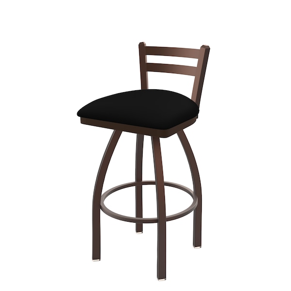 Holland Bar Stool Co 30" Low Back Swivel Bar Stool, Bronze Finish, Black Vinyl Seat - 41130BZBLKVINYL