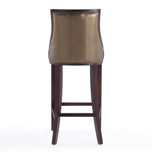 Manhattan Comfort Fifth Avenue Bar Stool in Bronze and Walnut (Set of 2) - 2-BS007-BZ