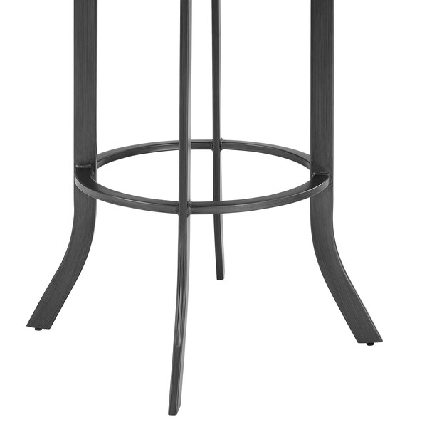Armen Living Pharaoh Swivel 30" Mineral Finish and Black Faux Leather Bar Stool - 721535743346