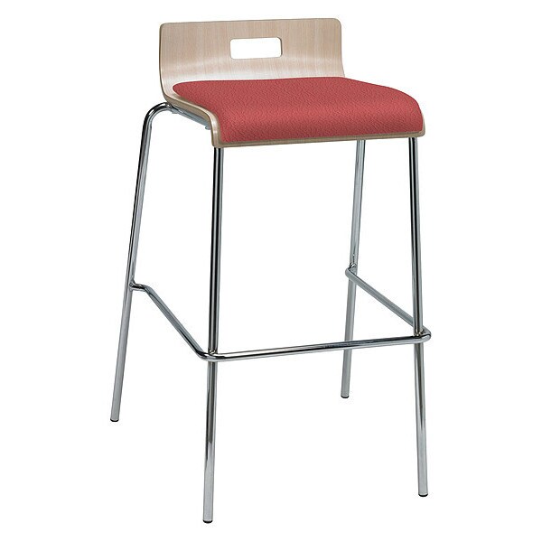 Kfi Low Back Barstool, Natural/Lipstick - BR9333-NA-LIPSTICK