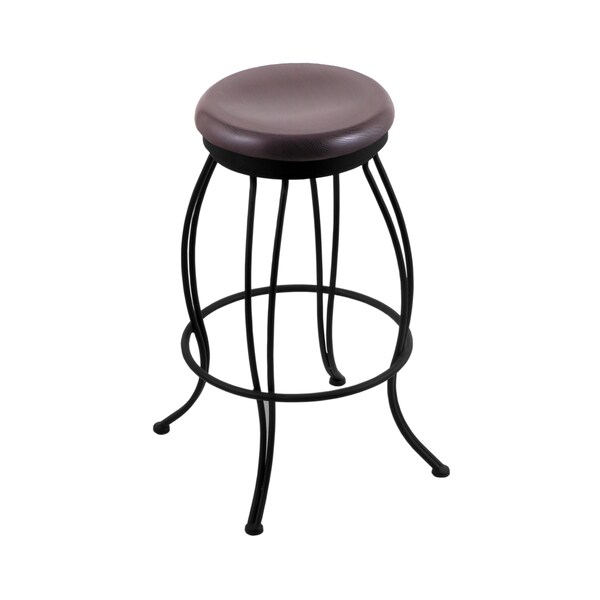 Holland Bar Stool Co 30" Swivel Bar Stool, Black Wrinkle, Dark Cherry Oak Seat - 300030BWDCOAK