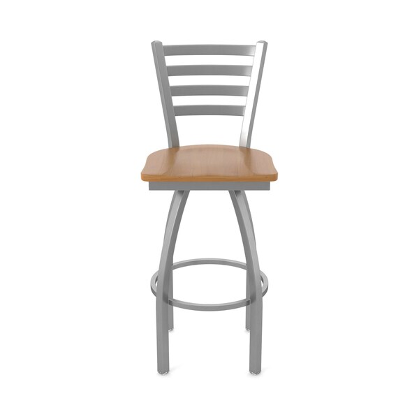 Holland Bar Stool Co 410 Jackie Stainless Steel 36in Swivel Bar Stool with Medium Maple Seat - 41036SSMEDMPL