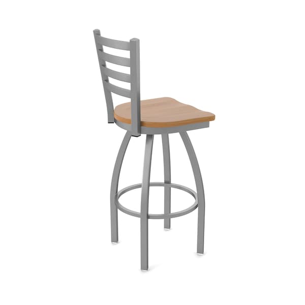 Holland Bar Stool Co 410 Jackie Stainless Steel 36in Swivel Bar Stool with Medium Maple Seat - 41036SSMEDMPL