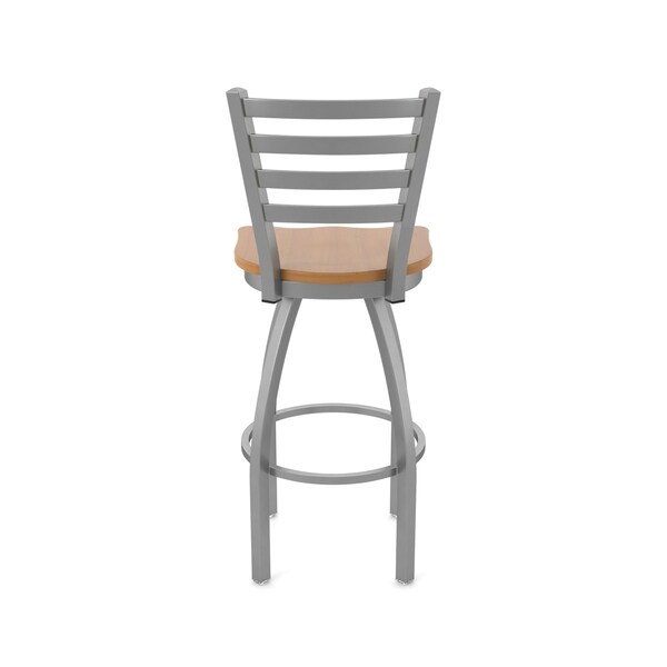 Holland Bar Stool Co 410 Jackie Stainless Steel 36in Swivel Bar Stool with Medium Maple Seat - 41036SSMEDMPL
