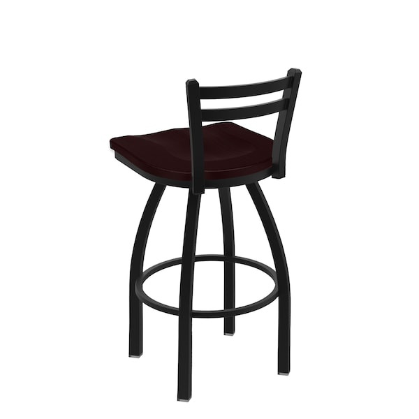 Holland Bar Stool Co 30" Low Back Swivel Bar Stool, Black Wrinkle, Dark Cherry Oak Seat - 41130BWDCOAK