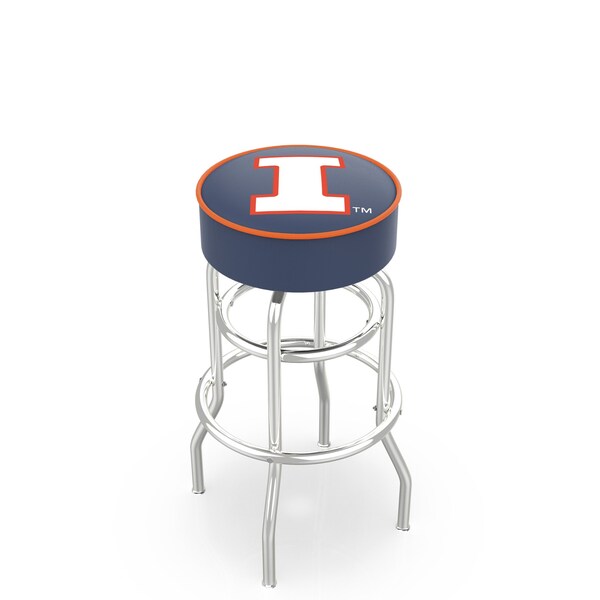 Holland Bar Stool Co 30" 4" Illinois Cushion Seat, Double-Ring Chrome Swivel Bar Stool - L7C130ILLINIU