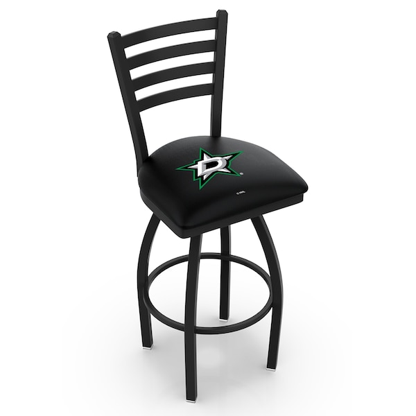 Holland Bar Stool Co 25" Blk Wrinkle Dallas Stars Swivel Bar Stool, Ladder Back - L01425DALSTA