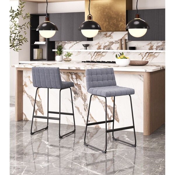 Zuo Modern Pago Barstool Set Of 2 Gray - 110072