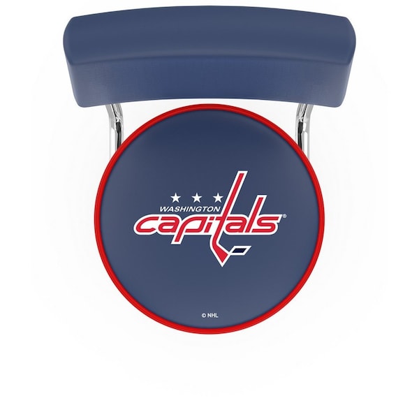Holland Bar Stool Co 30" Chrome 2-Ring Washington Capitals Swivel Bar Stool, Back - L7C430WSHCAP