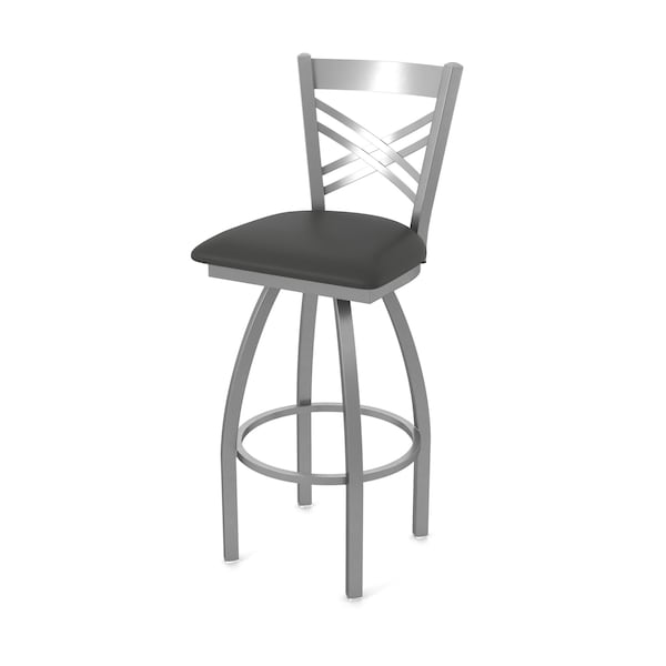 Holland Bar Stool Co OD820 Catalina Stainless Steel 30 Swivel Outdoor Bar Stool with Breeze Graphite Seat - OD82030SSOD003