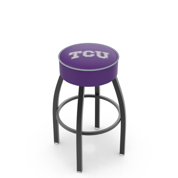 Holland Bar Stool Co 25" 4" TCU Cushion Seat, Blk Wrinkle Base Swivel Bar Stool - L8B125TEXCHR