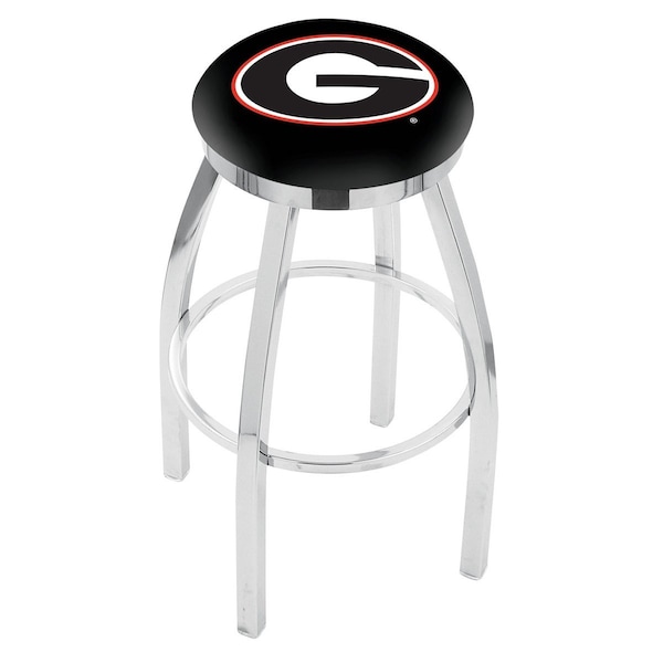 Holland Bar Stool Co 25" Chrome Georgia "G" Swivel Bar Stool, Accent Ring - L8C2C25GA-G