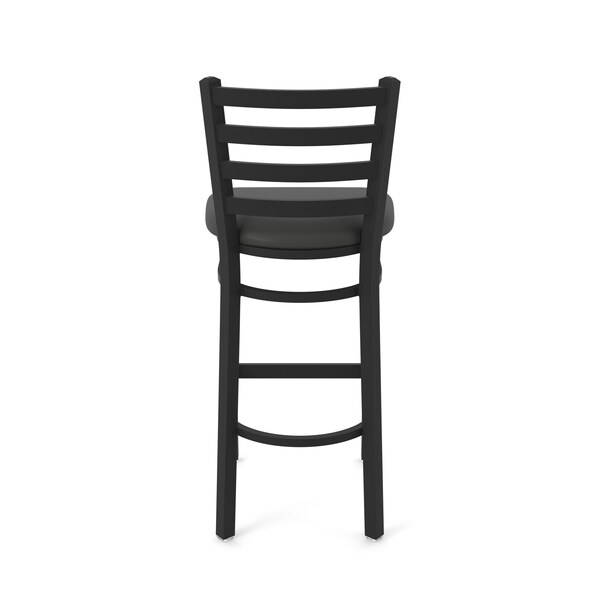 Holland Bar Stool Co 30" Stationary Bar Stool, Black Wrinkle, Canter Iron Seat - 40030BW008