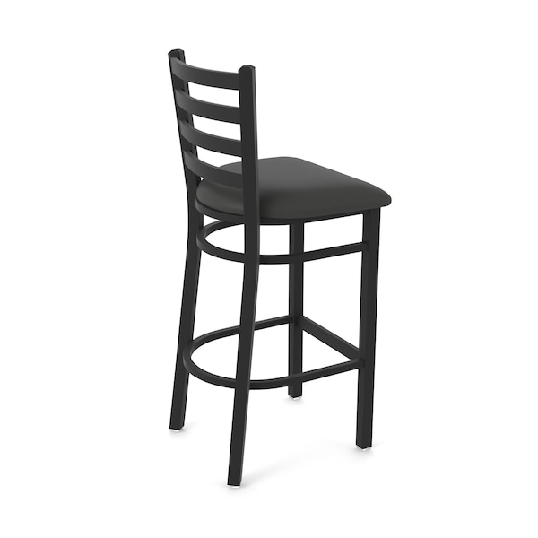 Holland Bar Stool Co 30" Stationary Bar Stool, Black Wrinkle, Canter Iron Seat - 40030BW008