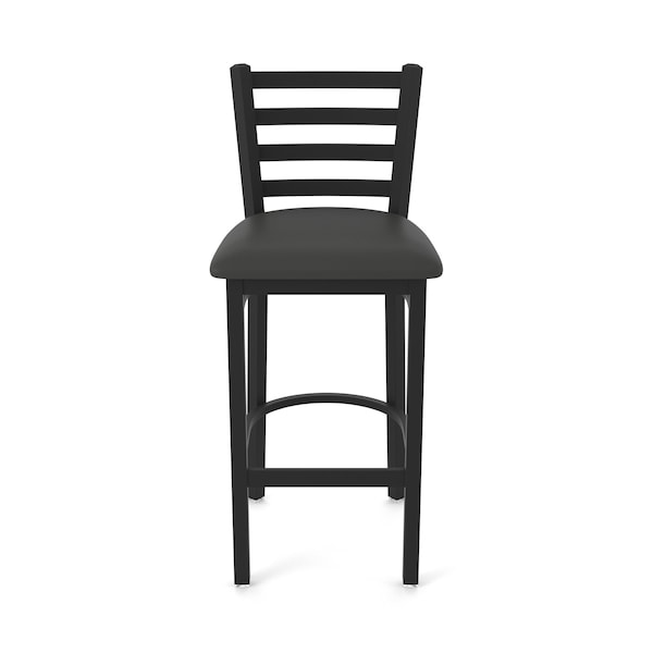 Holland Bar Stool Co 30" Stationary Bar Stool, Black Wrinkle, Canter Iron Seat - 40030BW008