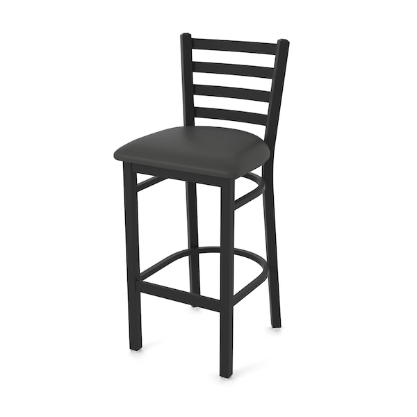 Holland Bar Stool Co 30" Stationary Bar Stool, Black Wrinkle, Canter Iron Seat - 40030BW008