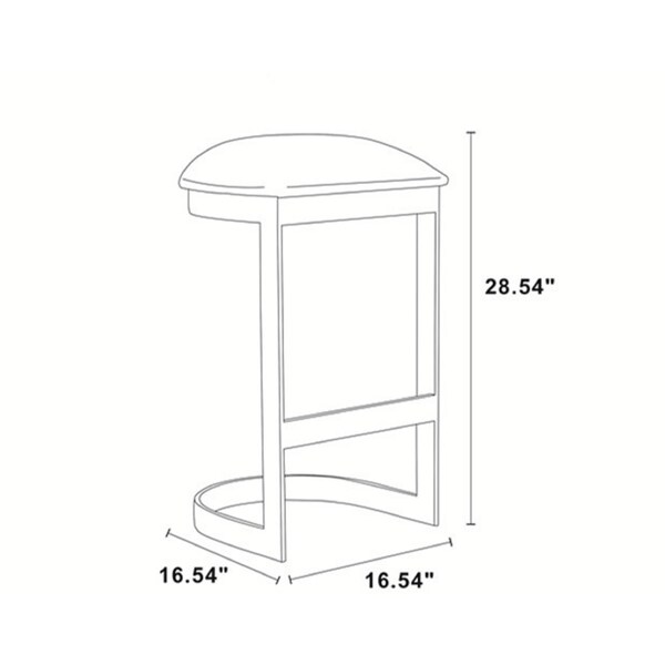 Manhattan Comfort Aura Bar Stool in Blue and Polished Brass - BS006-BL