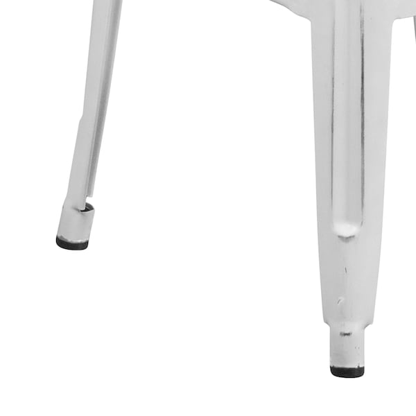 Flash Furniture 4PK 30"H Backless Distressed White Metal Barstool - 4-ET-BT3503-30-WH-GG