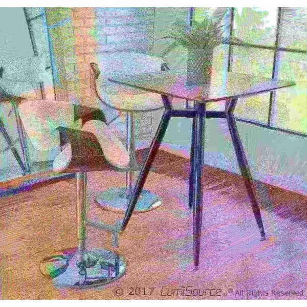 Lumisource Curvo Adjustable Swivel Barstool in Walnut and Cream - BS-CURVO WL+CR