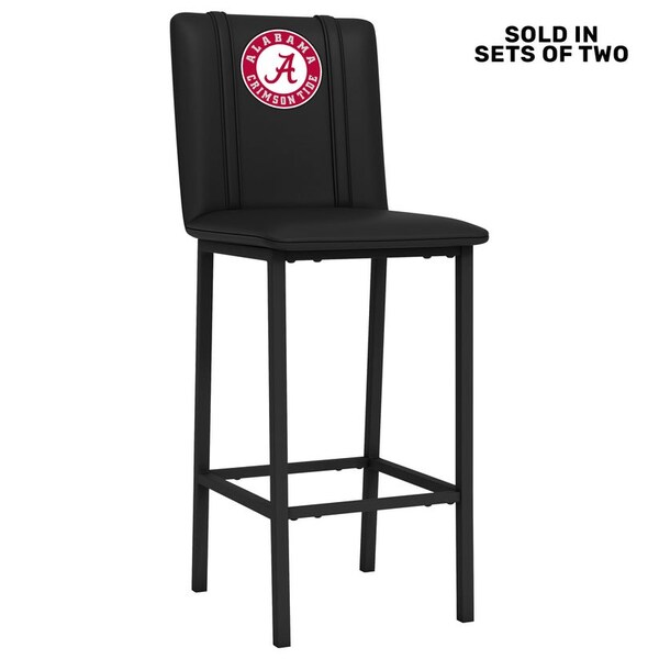 Dreamseat Bar Stool 500 with Alabama Crimson Tide Logo, 2PK - XZ500BSDBLK-PSCOL12070A