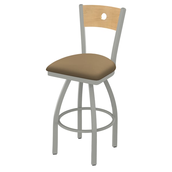 Holland Bar Stool Co 30" Swivel Counter Stool, Nickel Finish, Nat Back, Canter Sand Seat - 83030ANNATMPLB013