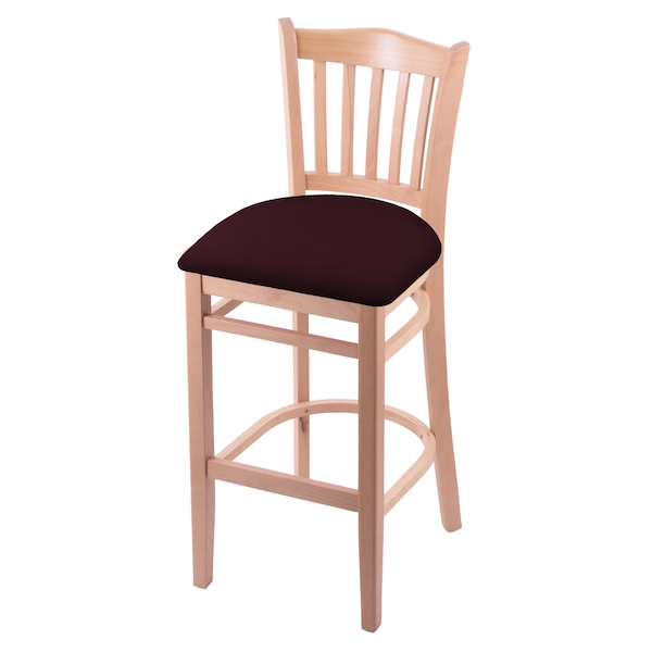 Holland Bar Stool Co 30" Bar Stool, Natural Finish, Canter Bordeaux Seat - 312030NAT005