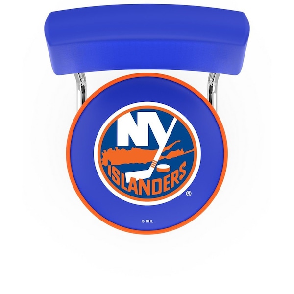 Holland Bar Stool Co 25" Chrome 2-Ring New York Islanders Swivel Bar Stool, Back - L7C425NYISLN