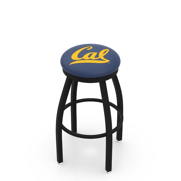 Holland Bar Stool Co 30" Blk Wrinkle Cal Swivel Bar Stool, Accent Ring - L8B2B30CAL-UN