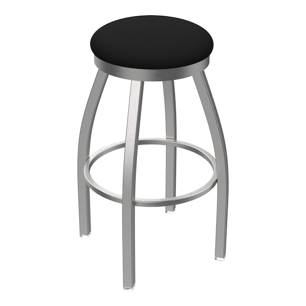 Holland Bar Stool Co OD802 Misha Stainless Steel 36 Swivel Outdoor Bar Stool with Breeze Black Seat - OD80236SSOD004