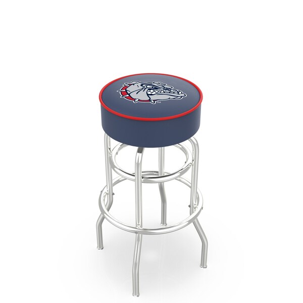 Holland Bar Stool Co 25" 4" Gonzaga Cushion Seat, Double-Ring Chrome Swivel Bar Stool - L7C125GONZGA