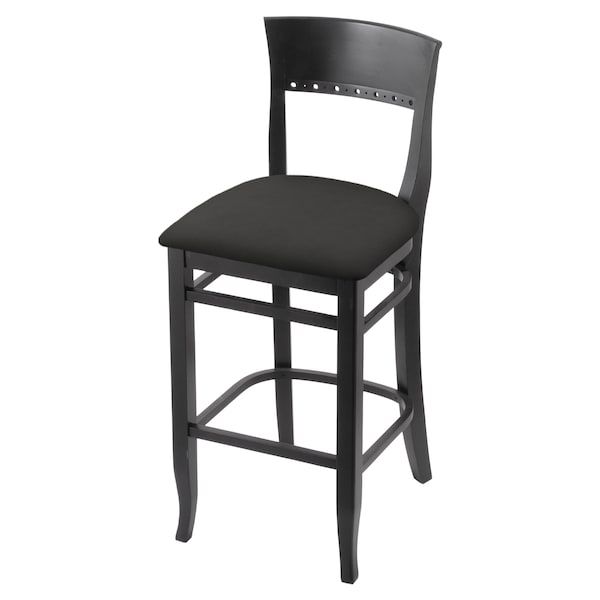 Holland Bar Stool Co 30" Bar Stool, Black Finish, Canter Iron Seat - 316030BLK008