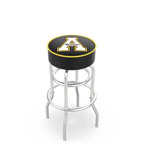 Holland Bar Stool Co 30" Appalachian State Cushion Seat, 2-Ring Chrome Swivel Bar Stool - L7C130APPSTU