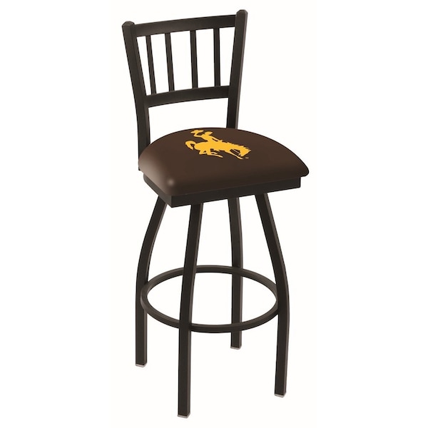 Holland Bar Stool Co 25" Blk Wrinkle Wyoming Swivel Bar Stool, Jailhouse Back - L01825WYMNG