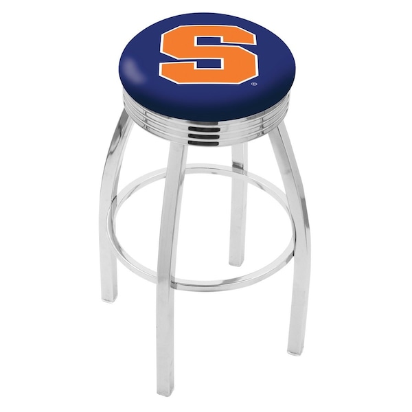 Holland Bar Stool Co 25" Chrome Syracuse Swivel Bar Stool, Accent Ring - L8C3C25SYRCSE