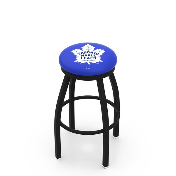 Holland Bar Stool Co 30" Blk Wrinkle Toronto Maple Leafs Swivel Bar Stool, Accent Ring - L8B2B30TORMPL