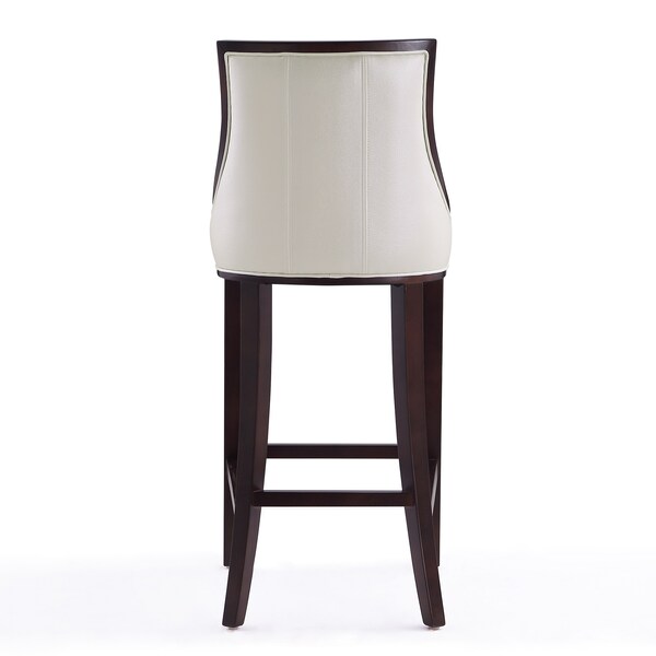 Manhattan Comfort Fifth Avenue Bar Stool in Pearl White and Walnut - BS007-PW